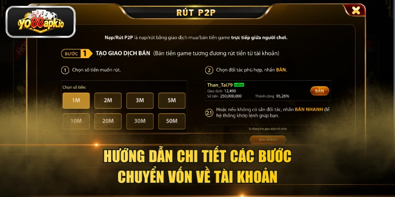 Hướng dẫn chi tiết các bước chuyển vốn về tài khoản